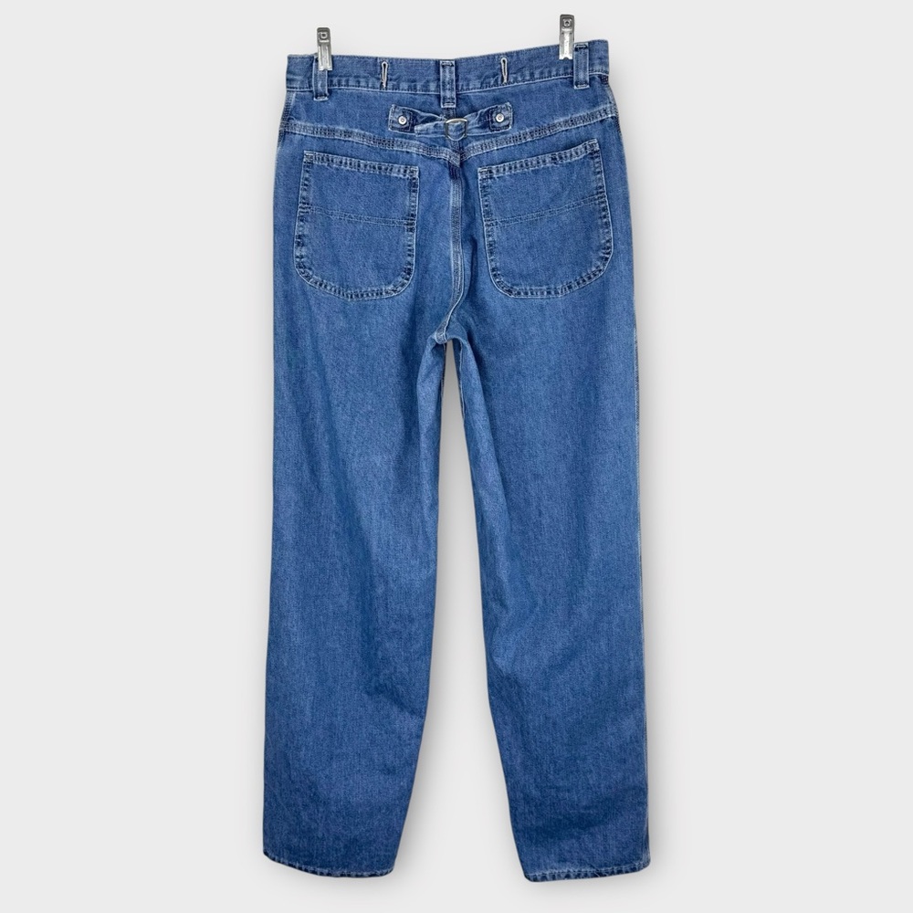 Vintage Riveted By Lee wide leg baggy jeans 12 L long tall 90s 1990s high rise
